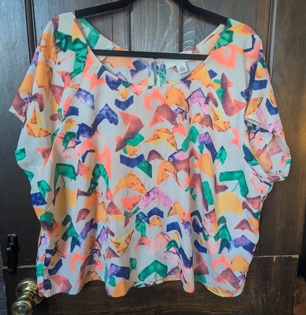 Neon confetti crop top